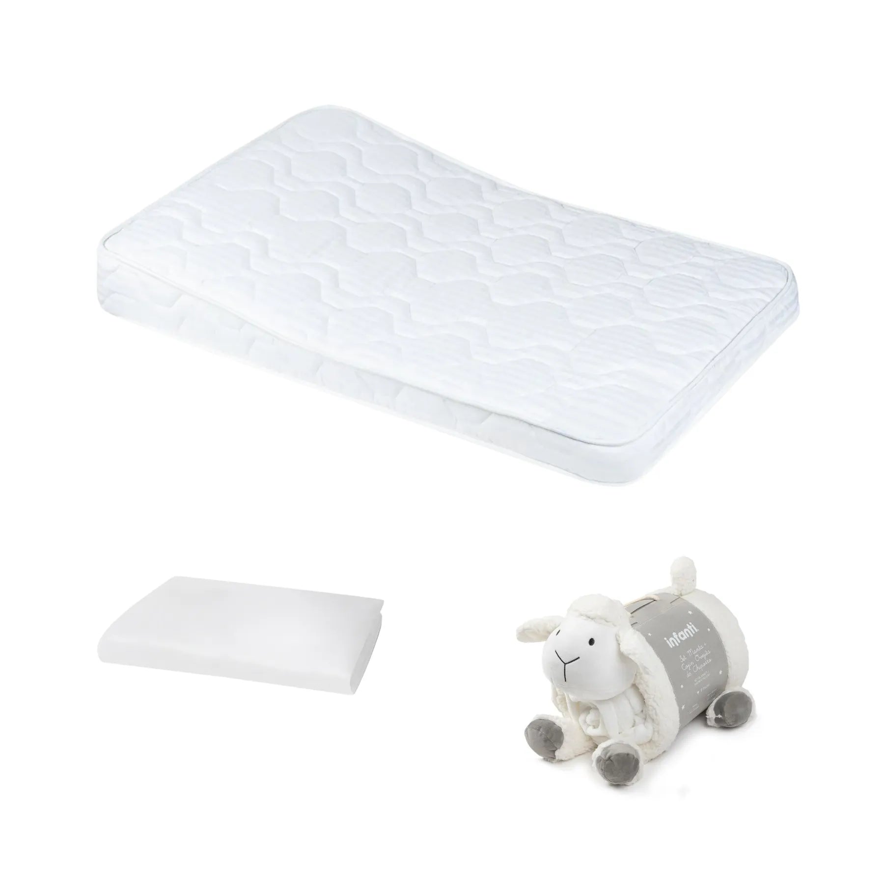 Colchón Snooze Anti-reflujo 107x67cm, Manta Oveja y Protector