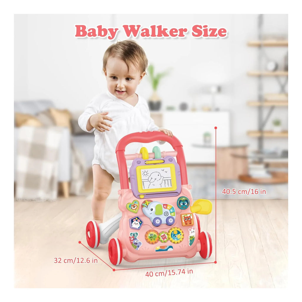 Andador caminador bebe juguete interactivo luz sonido rosado