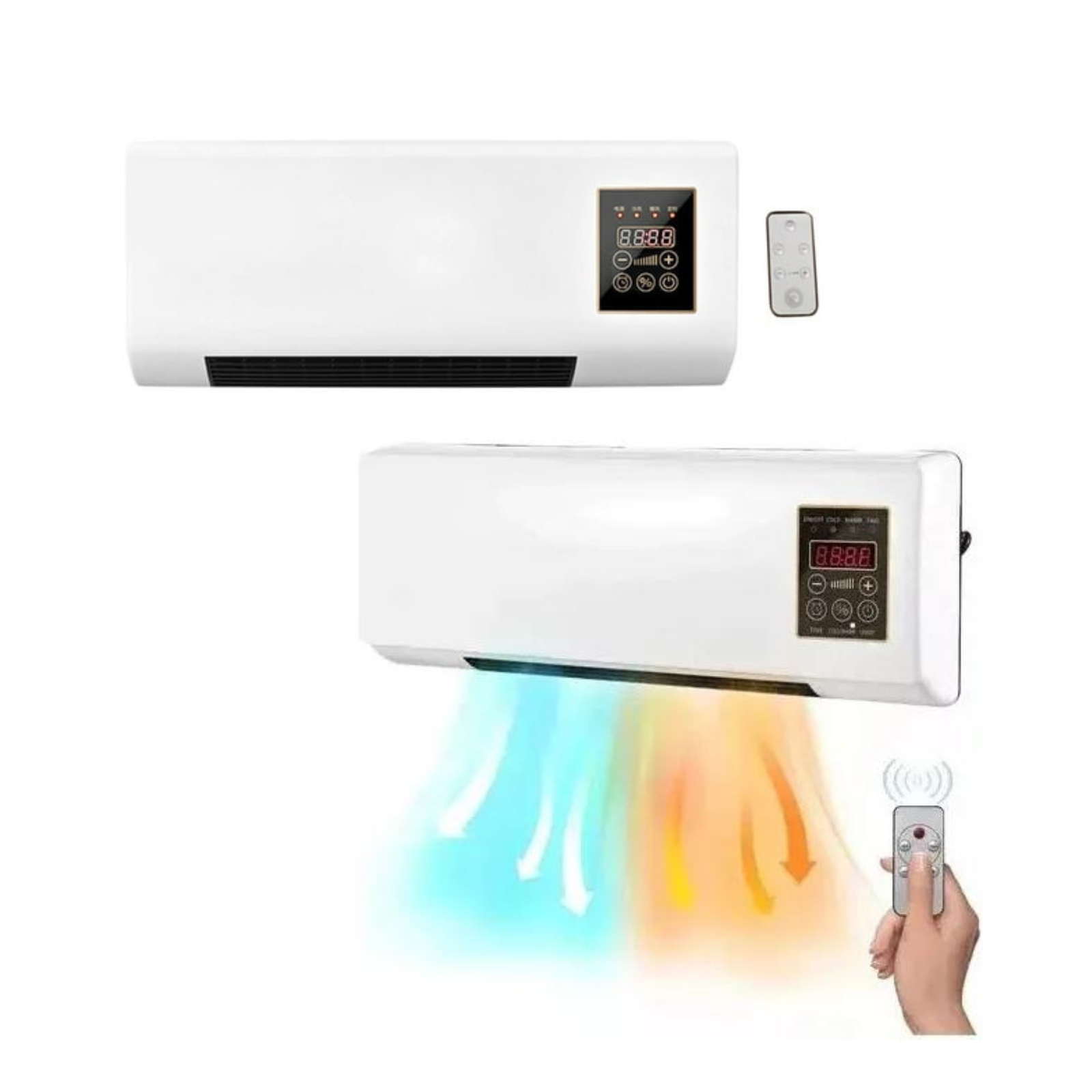 2 Calentador y Aire Acondicionado 2 En 1 Eléctrico para pared