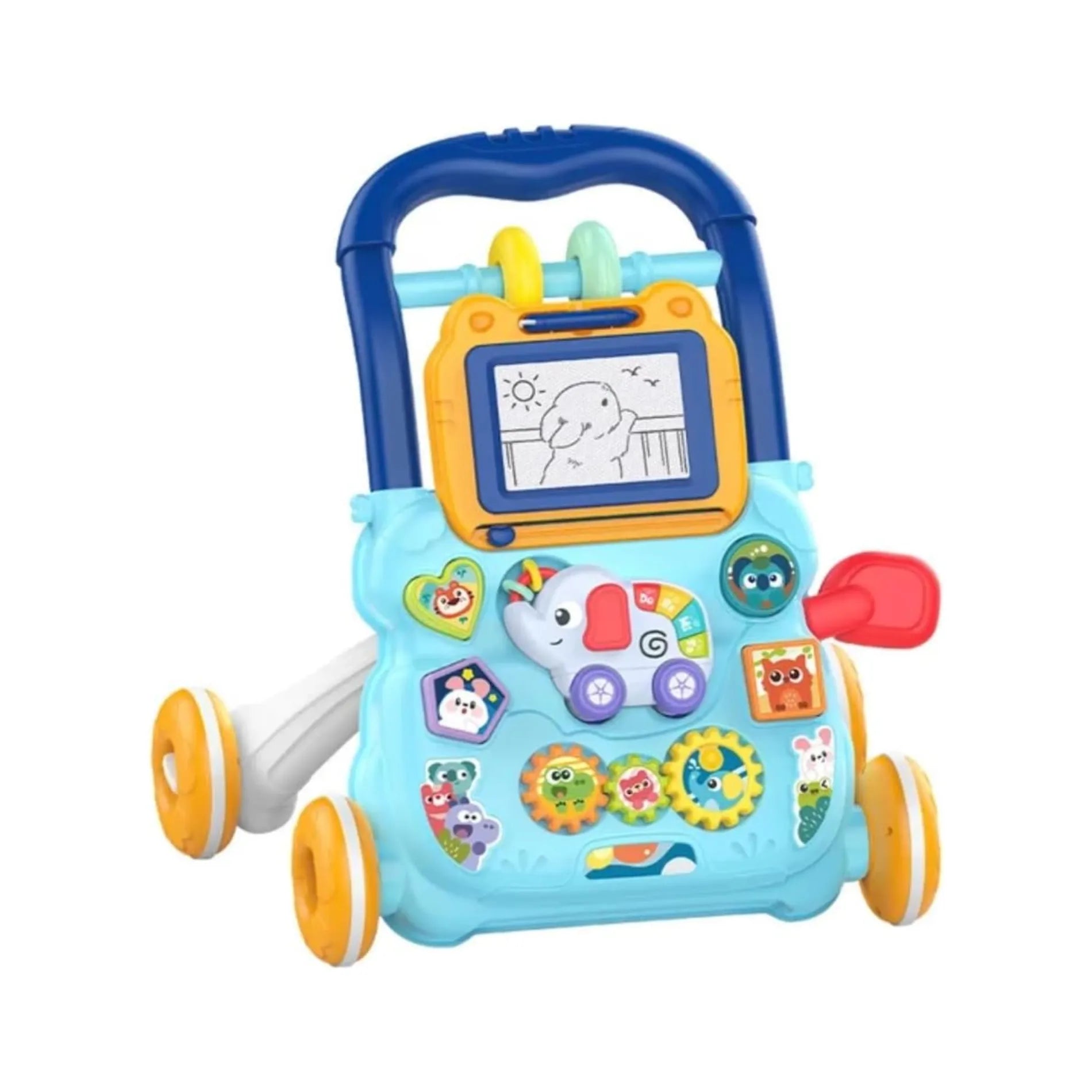 Andador caminador bebe juguete interactivo luz sonido Celeste