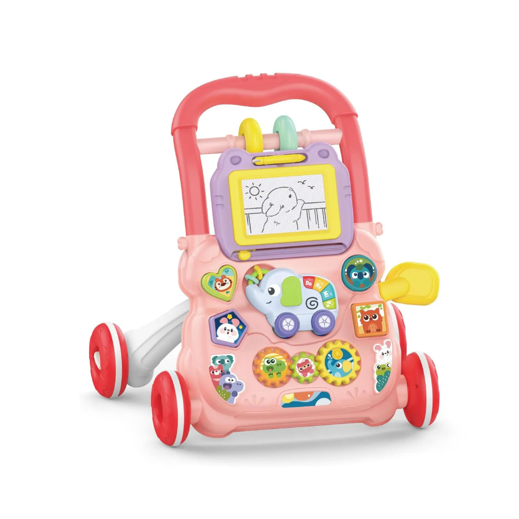 Andador caminador bebe juguete interactivo luz sonido rosado
