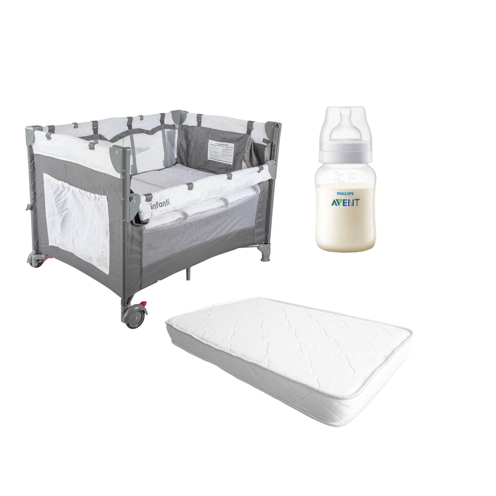 Cuna más Colchón espuma Playard Always Together Marengo y Regalo