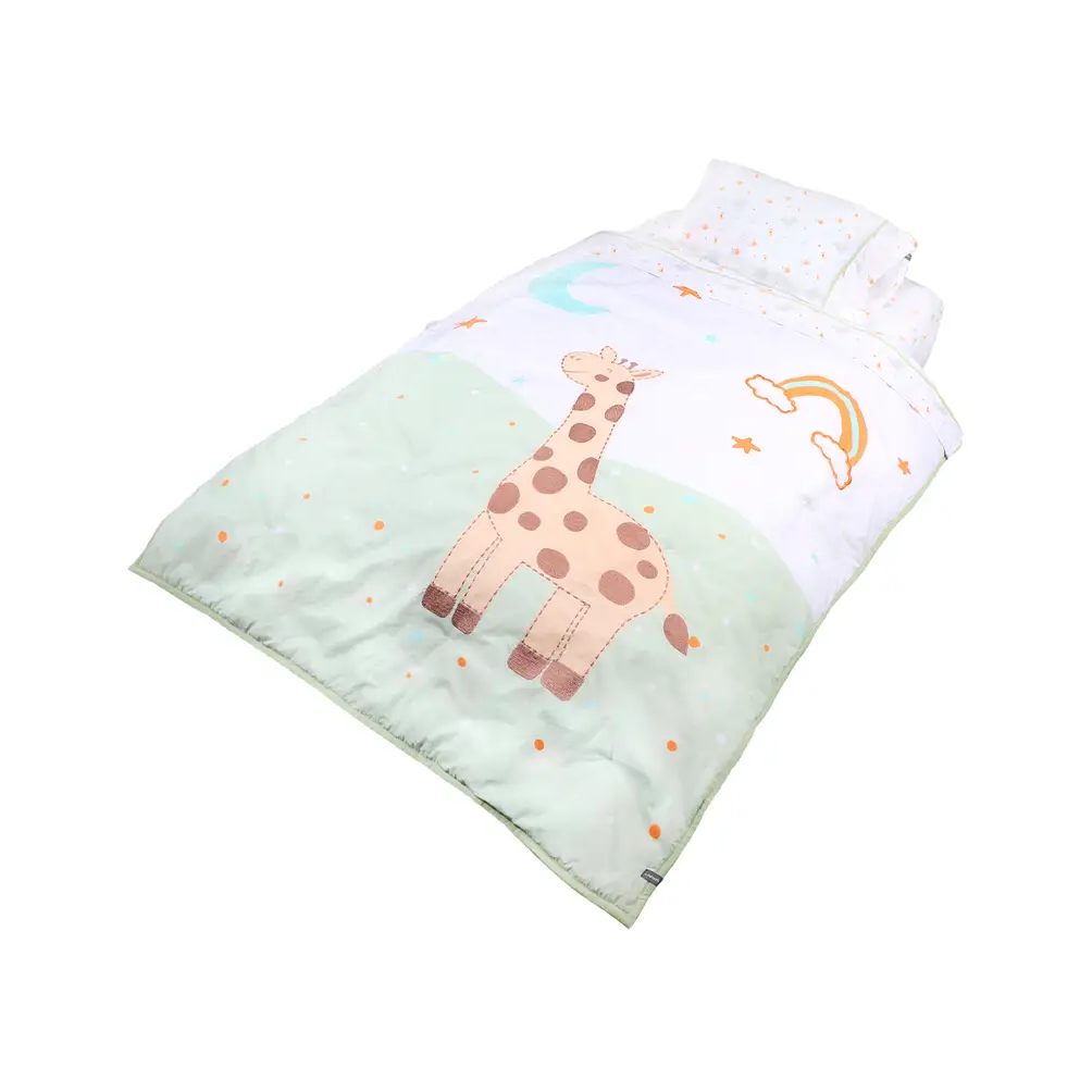 Cuna Colecho Lora Essential Grey + Juego sabanas jirafa