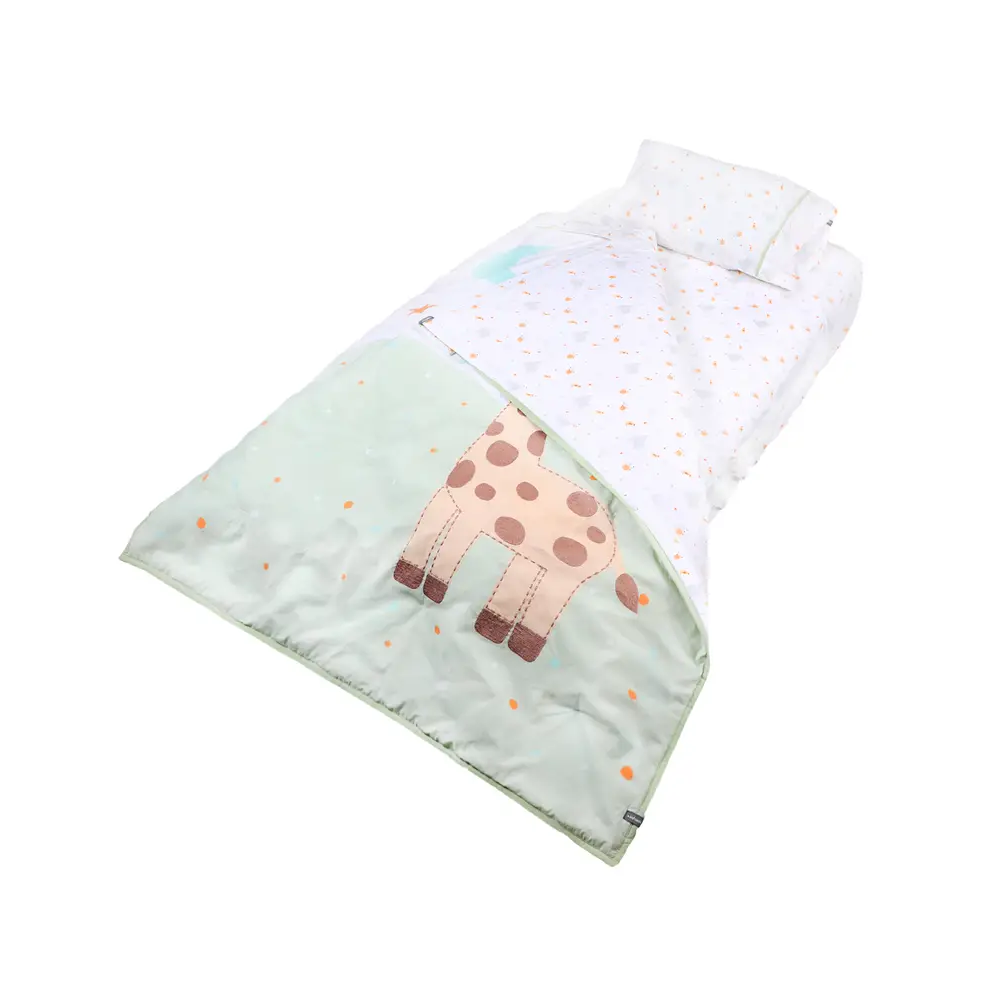 Cuna Colecho Lora Essential Grey + Juego sabanas jirafa