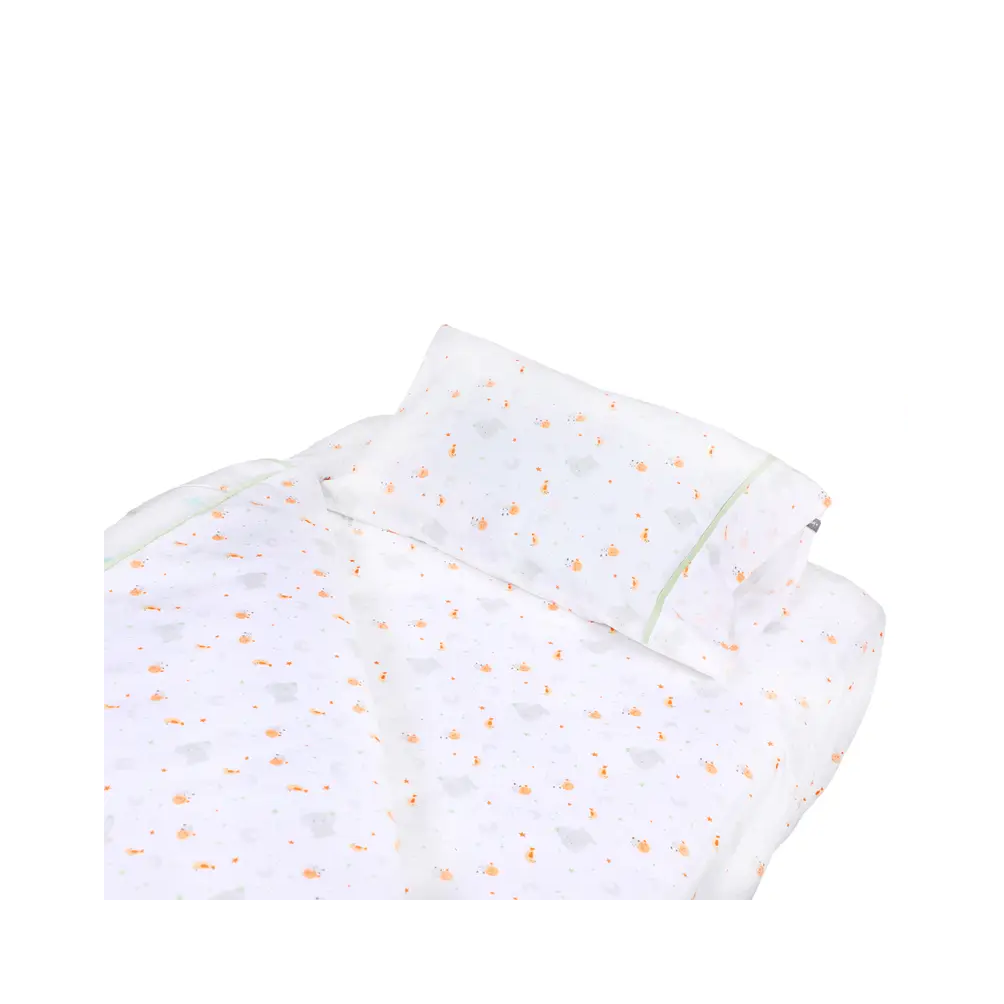 Cuna Colecho Lora Essential Grey + Juego sabanas jirafa