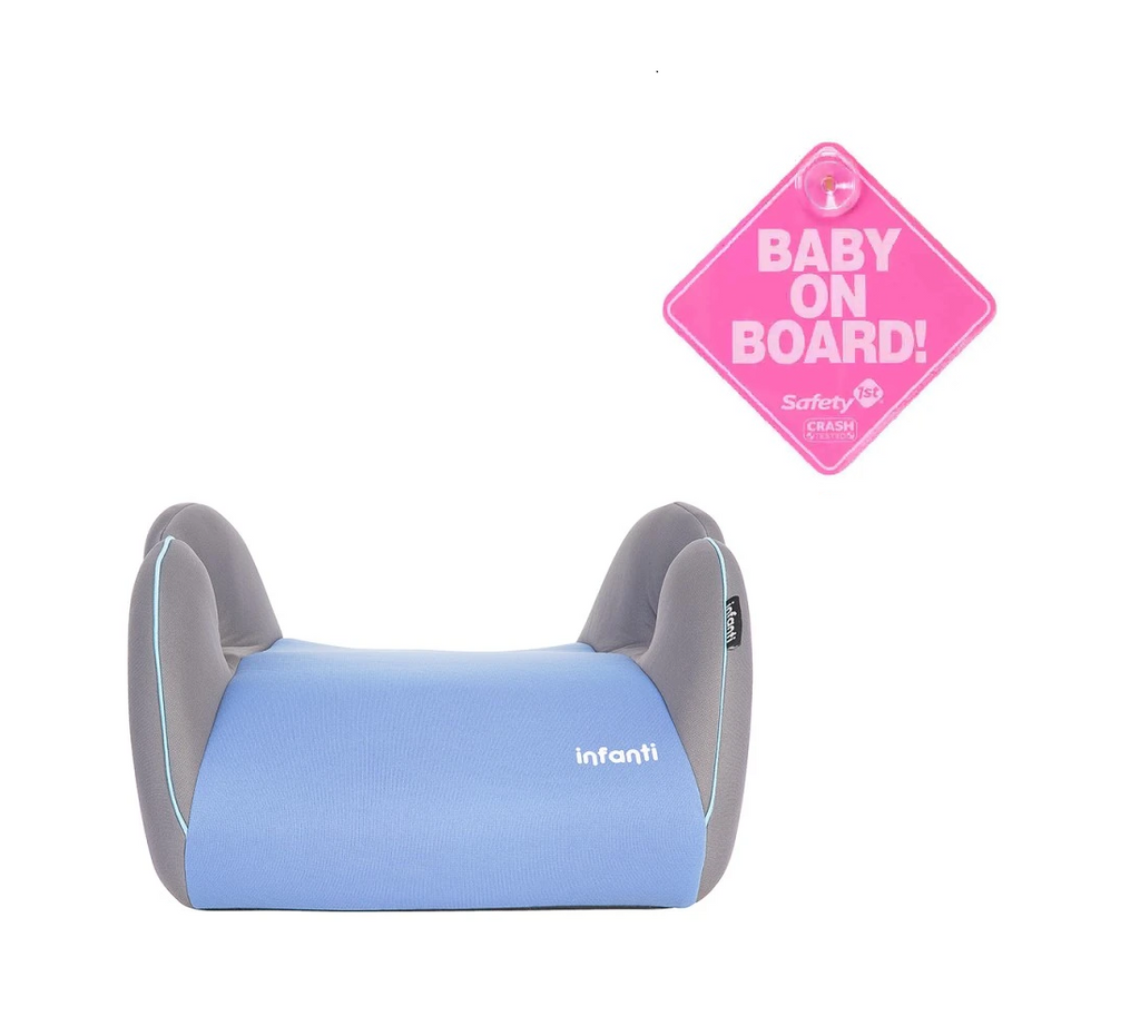 Alzador Conmuter GRAPHITE BLUE más letrero bebé a bordo Rosado