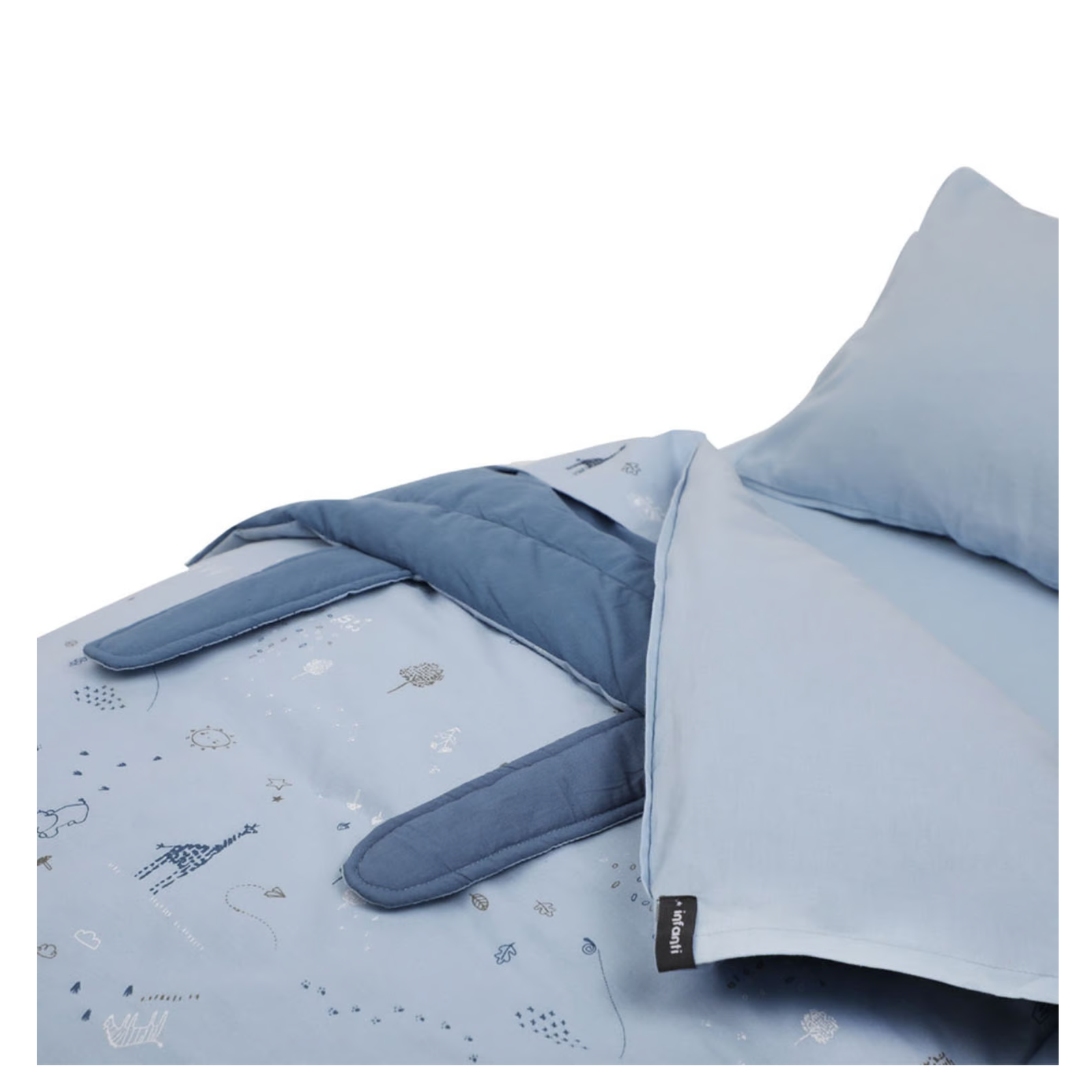 Cuna mas colchón Always together Set sabanas Azul y Sonajeros