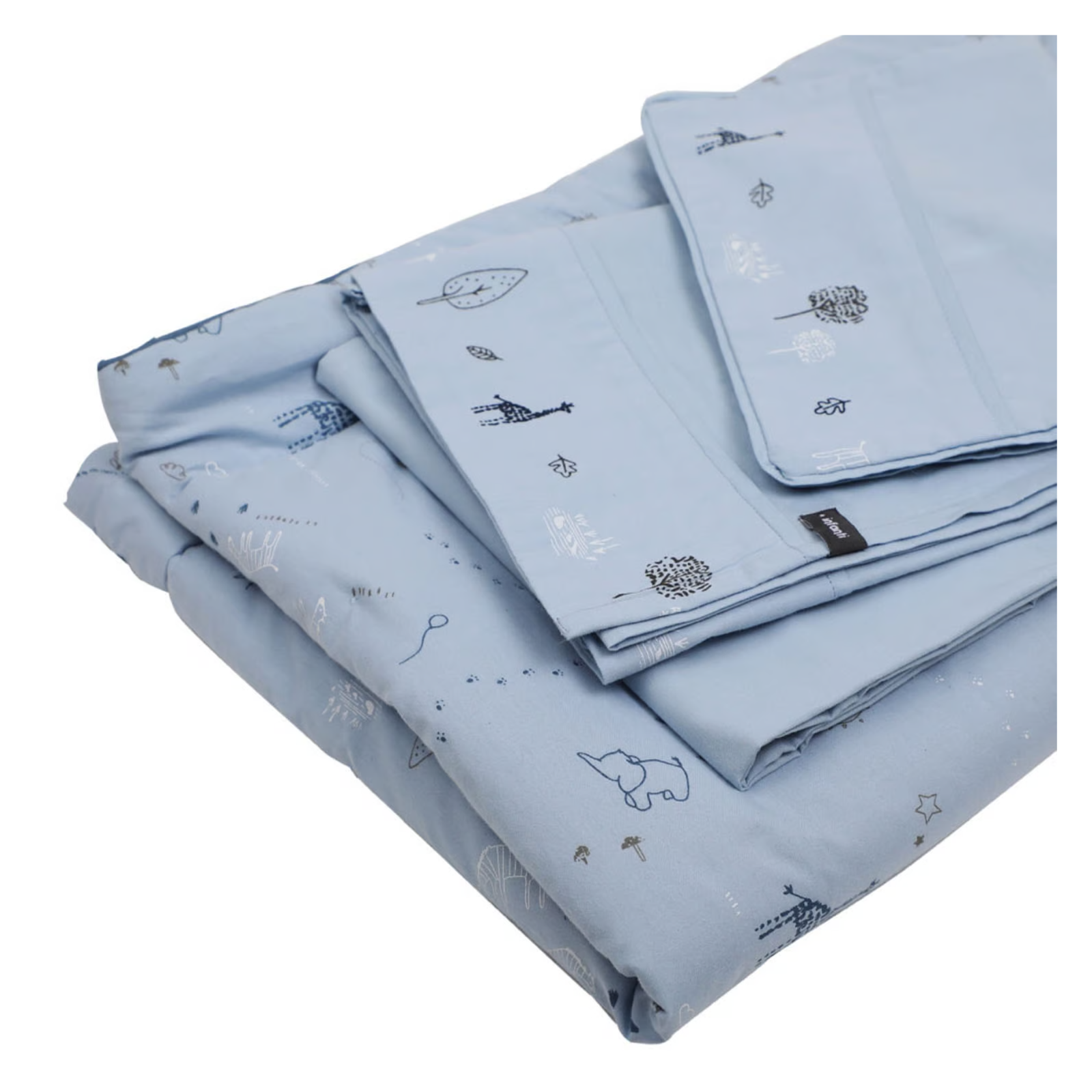 Cuna mas colchón Always together Set sabanas Azul y Sonajeros