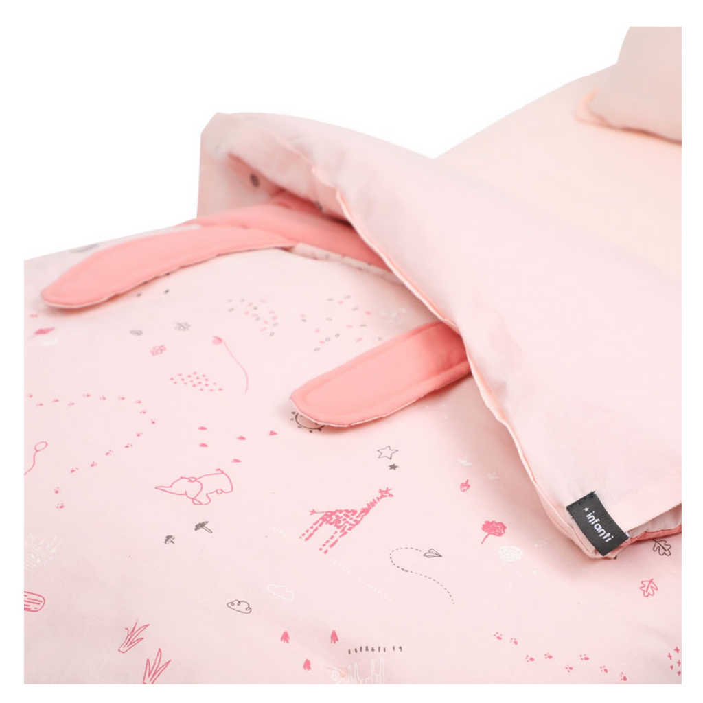 Cuna mas colchón Always together Set sabanas Rosa y Sonajeros