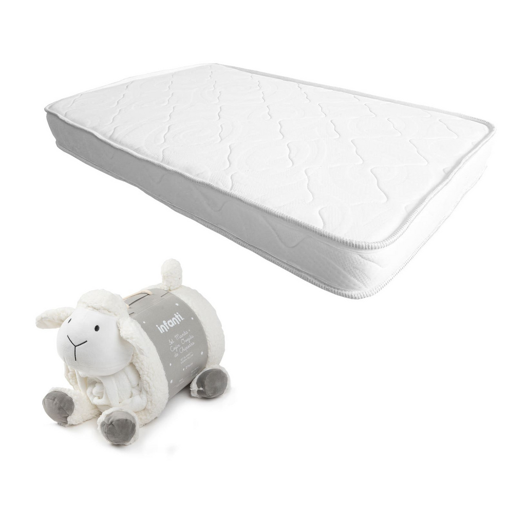 Colchón Espuma 107x67cm para cuna mas manta oveja