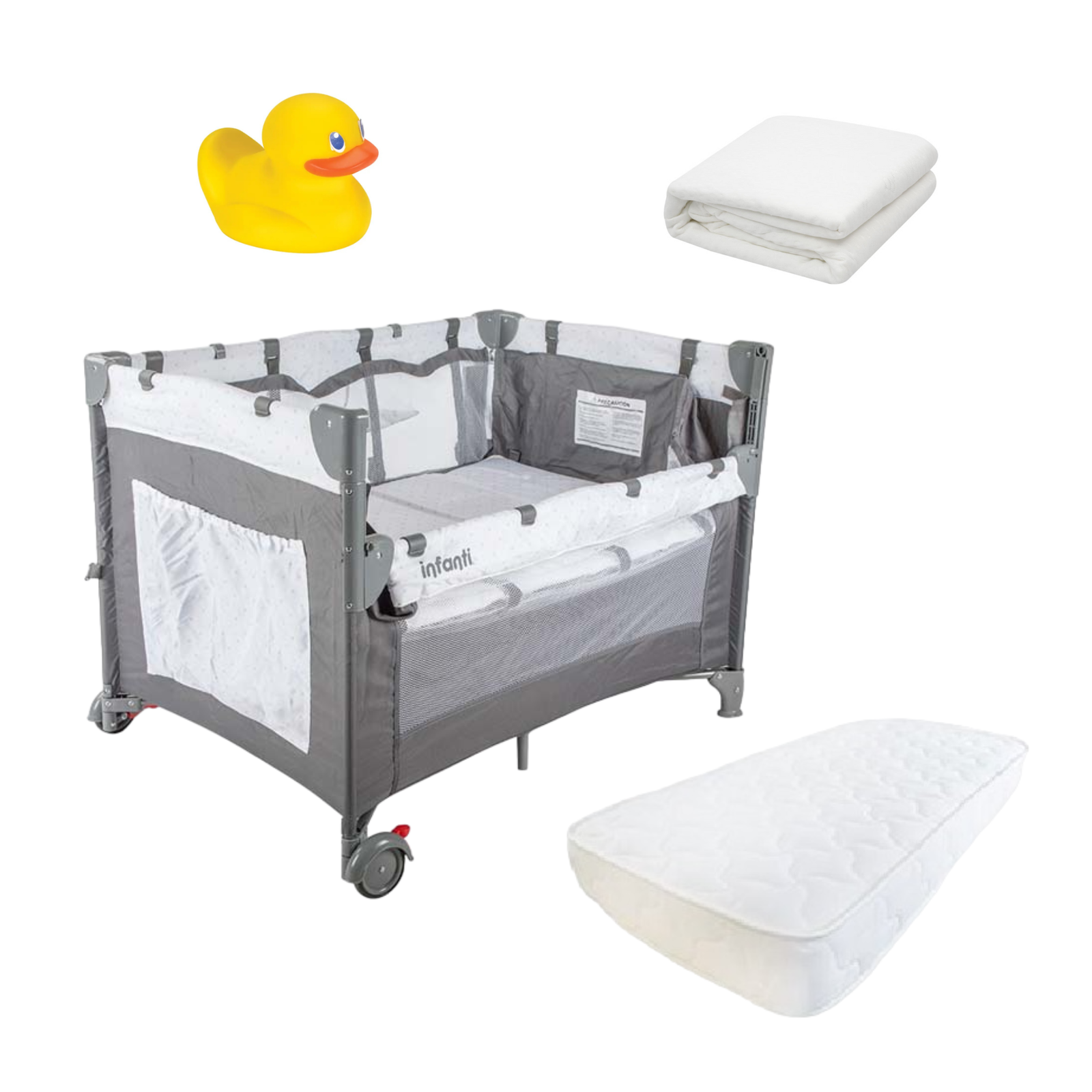 Cuna Colchón - Protector Playard Always Together Marengo Patito